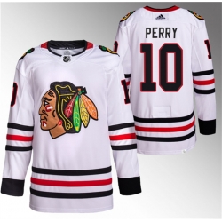 Men Chicago Blackhawks 10 Corey Perry White Stitched Hockey Jersey