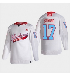 Men Chicago Blackhawks 17 Dylan Strome 2022 Community Night White Stitched jersey