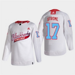 Men Chicago Blackhawks 17 Dylan Strome 2022 Community Night White Stitched jersey