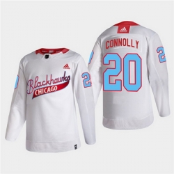 Men Chicago Blackhawks 20 Brett Connolly 2022 Community Night White Stitched jersey