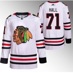 Men Chicago Blackhawks 71 Taylor Hall White Stitched Hockey Jersey