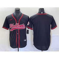 Men Chicago Blackhawks Blank Black Cool Base Stitched Baseball Jersey