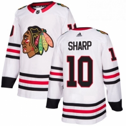 Mens Adidas Chicago Blackhawks 10 Patrick Sharp Authentic White Away NHL Jersey 