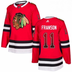 Mens Adidas Chicago Blackhawks 11 Cody Franson Authentic Red Drift Fashion NHL Jersey 