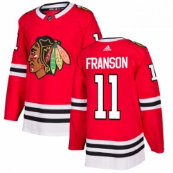 Mens Adidas Chicago Blackhawks 11 Cody Franson Authentic Red Home NHL Jersey 