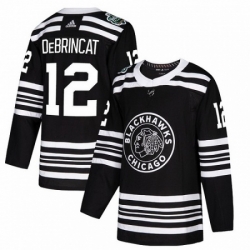 Men's Adidas Chicago Blackhawks #12 Alex DeBrincat Authentic Black 2019 Winter Classic NHL Jersey