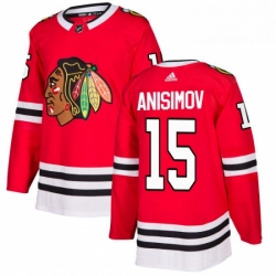 Mens Adidas Chicago Blackhawks 15 Artem Anisimov Authentic Red Home NHL Jersey 