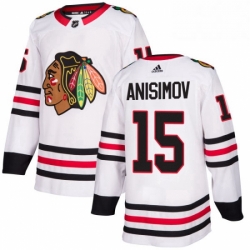 Mens Adidas Chicago Blackhawks 15 Artem Anisimov Authentic White Away NHL Jersey 
