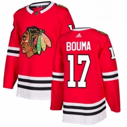 Mens Adidas Chicago Blackhawks 17 Lance Bouma Authentic Red Home NHL Jersey 