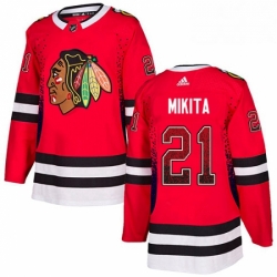 Mens Adidas Chicago Blackhawks 21 Stan Mikita Authentic Red Drift Fashion NHL Jersey 