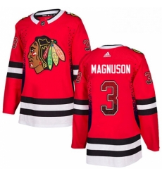 Mens Adidas Chicago Blackhawks 3 Keith Magnuson Authentic Red Drift Fashion NHL Jersey 