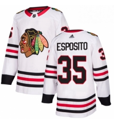 Mens Adidas Chicago Blackhawks 35 Tony Esposito Authentic White Away NHL Jersey 
