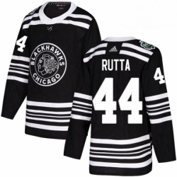 Mens Adidas Chicago Blackhawks 44 Jan Rutta Authentic Black 2019 Winter Classic NHL Jersey 