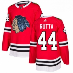 Mens Adidas Chicago Blackhawks 44 Jan Rutta Authentic Red Fashion Gold NHL Jersey 