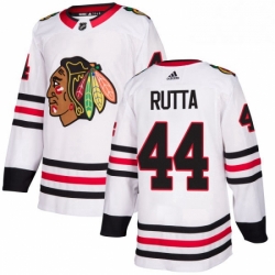 Mens Adidas Chicago Blackhawks 44 Jan Rutta Authentic White Away NHL Jersey 