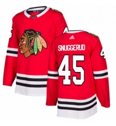 Mens Adidas Chicago Blackhawks 45 Luc Snuggerud Premier Red Home NHL Jersey 