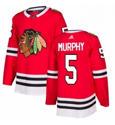 Mens Adidas Chicago Blackhawks 5 Connor Murphy Authentic Red Home NHL Jersey 