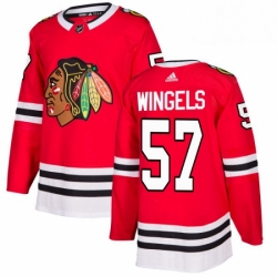 Mens Adidas Chicago Blackhawks 57 Tommy Wingels Authentic Red Home NHL Jersey 