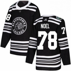 Mens Adidas Chicago Blackhawks 78 Nathan Noel Authentic Black 2019 Winter Classic NHL Jersey 