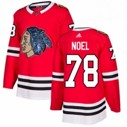 Mens Adidas Chicago Blackhawks 78 Nathan Noel Authentic Red Fashion Gold NHL Jersey 