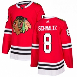Mens Adidas Chicago Blackhawks 8 Nick Schmaltz Authentic Red Home NHL Jersey 