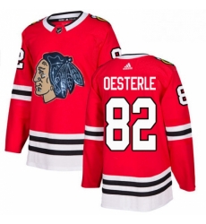 Mens Adidas Chicago Blackhawks 82 Jordan Oesterle Authentic Red Fashion Gold NHL Jersey 