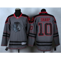 NHL Chicago Blackhawks #10 Patrick Sharp Cross Check Fashion Stitched NHL Grey jerseys