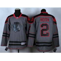 NHL Chicago Blackhawks #2 Duncan Keith Cross Check Fashion Stitched NHL Grey jerseys