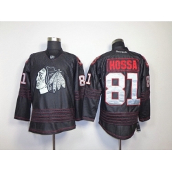 NHL Chicago Blackhawks #81 Hossa Black Jerseys