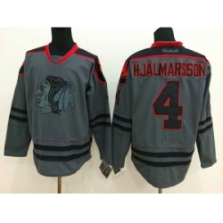 NHL chicago blackhawks #4 Nikals Hjalmarsson Charcoal Cross Check Jerseys