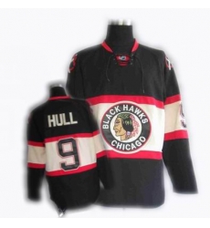 RBK hockey Chicago New Third jerseys Blackhawks #9 HULL black