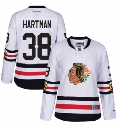 Blackhawks #38 Ryan Hartman White 2017 Winter Classic Womens Stitched NHL Jersey