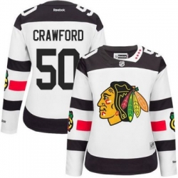 Blackhawks #50 Corey Crawford White 2016 Stadium Series Womens Stitched NHL Jersey