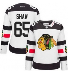 Blackhawks #65 Andrew Shaw White 2016 Stadium Series Womens Stitched NHL Jersey