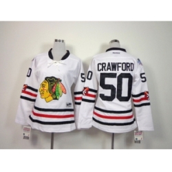 NHL Women chicago blackhawks #50 Corey Crawford white jerseys(2015 new classic)