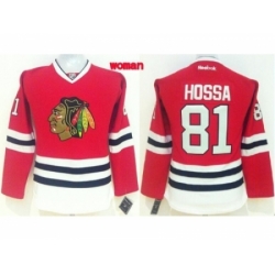 NHL Women chicago blackhawks #81 Marian Hossa red jerseys