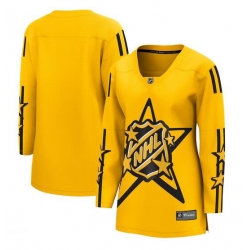 Women All Star Game 2024 Yellow Breakaway Stitched Hockey Jersey