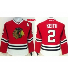 Women NHL Chicago Blackhawks 2 Duncan Keith red Jersey