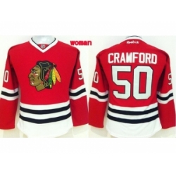 Women NHL Chicago Blackhawks 50 Corey Crawford red Jersey