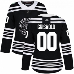 Womens Adidas Chicago Blackhawks 00 Clark Griswold Authentic Black 2019 Winter Classic NHL Jersey 