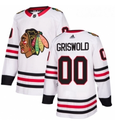 Womens Adidas Chicago Blackhawks 00 Clark Griswold Authentic White Away NHL Jersey 