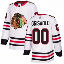 Womens Adidas Chicago Blackhawks 00 Clark Griswold Authentic White Away NHL Jersey 