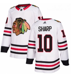 Womens Adidas Chicago Blackhawks 10 Patrick Sharp Authentic White Away NHL Jersey 