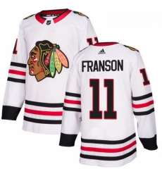 Womens Adidas Chicago Blackhawks 11 Cody Franson Authentic White Away NHL Jersey 