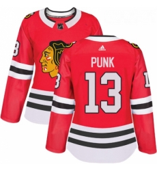 Womens Adidas Chicago Blackhawks 13 CM Punk Authentic Red Home NHL Jersey 