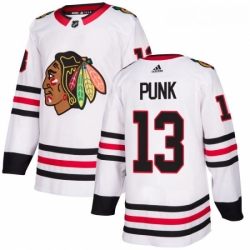 Womens Adidas Chicago Blackhawks 13 CM Punk Authentic White Away NHL Jersey 