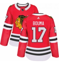 Womens Adidas Chicago Blackhawks 17 Lance Bouma Authentic Red Home NHL Jersey 