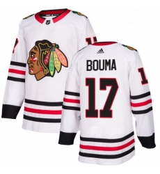 Womens Adidas Chicago Blackhawks 17 Lance Bouma Authentic White Away NHL Jersey 