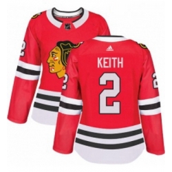 Womens Adidas Chicago Blackhawks 2 Duncan Keith Authentic Red Home NHL Jersey 
