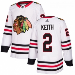 Womens Adidas Chicago Blackhawks 2 Duncan Keith Authentic White Away NHL Jersey 
